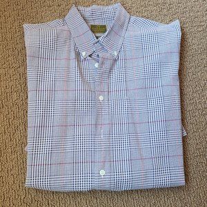 Grey colored Evergreen Shirtmaker men's short sleeve button down dress shirt.